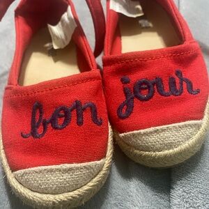 Gymboree Red Kids Slippers with Embroidered Text